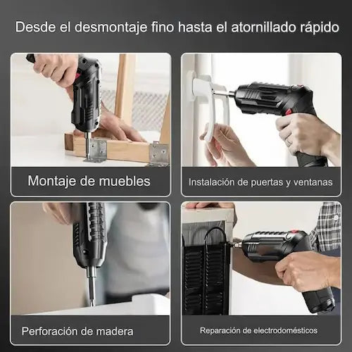 Kit Destornillador Electrico de  47 Piezas: Realiza tus Reparaciones y Mantenimientos con Facilidad, Ahorrando Tiempo  y Esfuerzo.