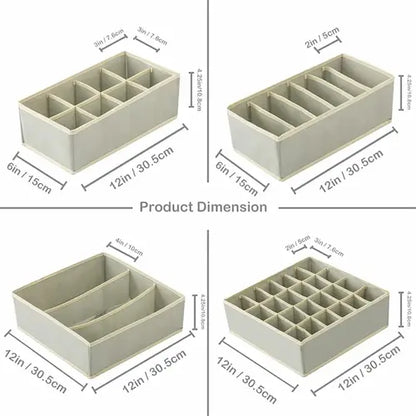 Organizelt™: Set Organizador de Ropa Interior (4 Piezas), Ahorra Espacio y Tiempo.