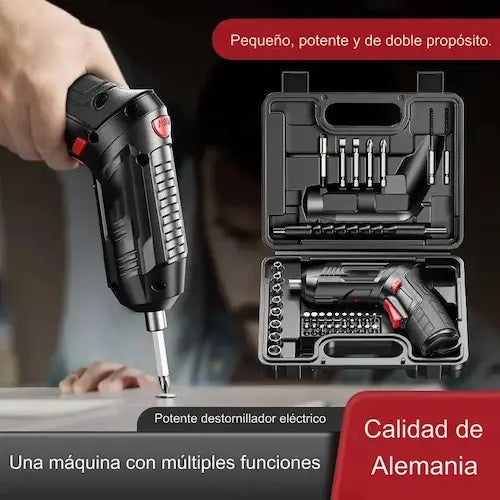 Kit Destornillador Electrico de  47 Piezas: Realiza tus Reparaciones y Mantenimientos con Facilidad, Ahorrando Tiempo  y Esfuerzo.